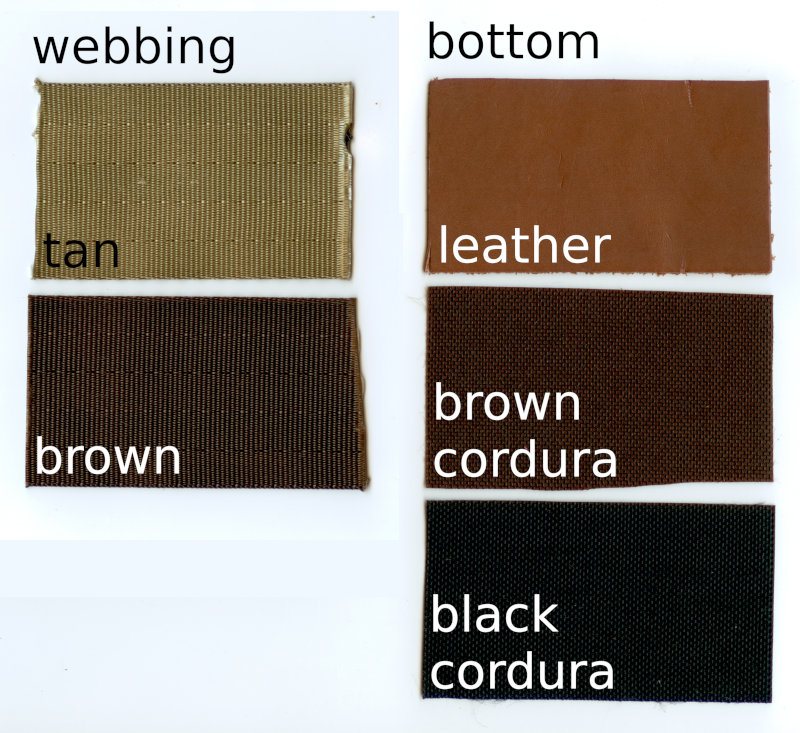 webbing and bottom options